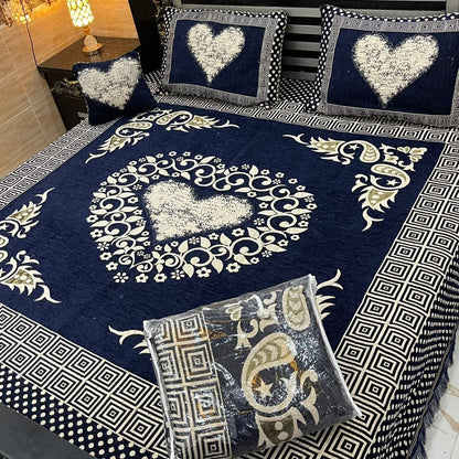 4 pice Velvet Jucqard Bedsheets