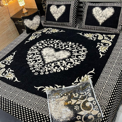 4 pice Velvet Jacquard Bedsheets | Bedsure.pk