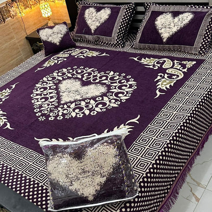 4 pice Velvet Jacquard Bedsheets | Bedsure.pk