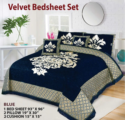 5 Piece Velvet Bedsheet