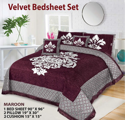 5 Piece Velvet Bedsheet