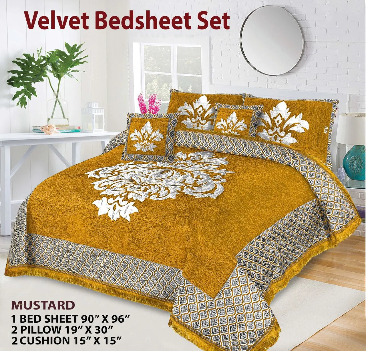 5 Piece Velvet Bedsheet