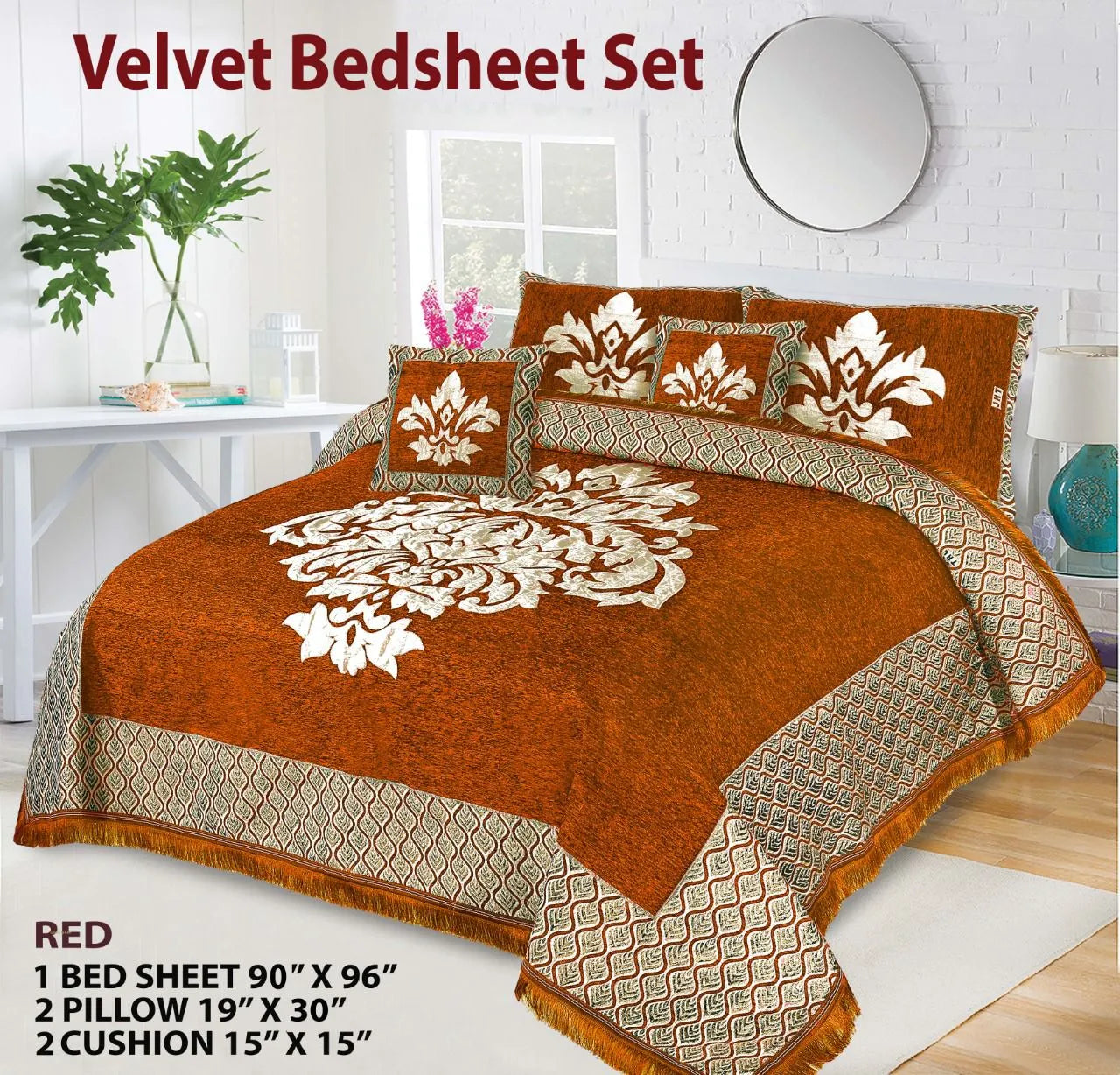 5 Piece Velvet Bedsheet