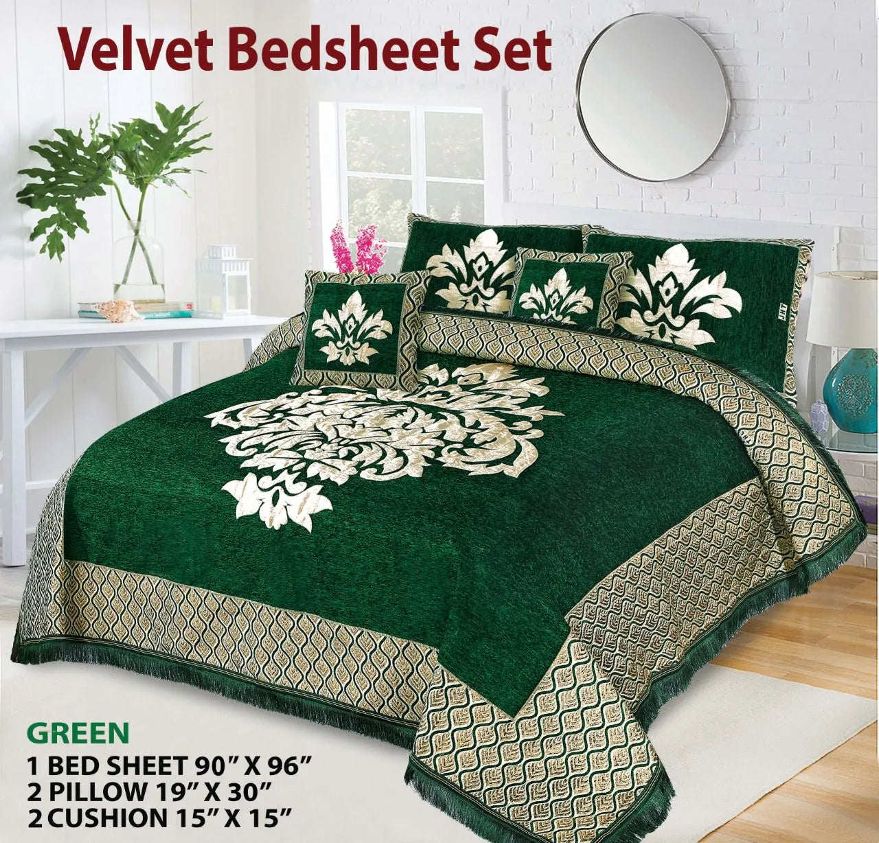 5 Piece Velvet Bedsheet