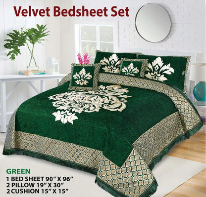 5 Piece Velvet Bedsheet