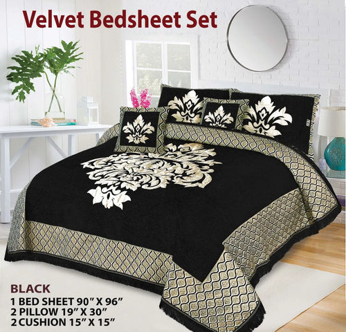 5 Piece Velvet Bedsheet