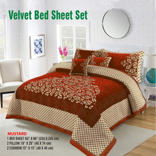 5 Piece Velvet Bedsheet