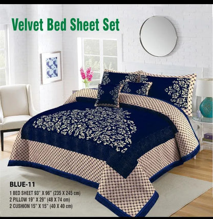 5 Piece Velvet Bedsheet