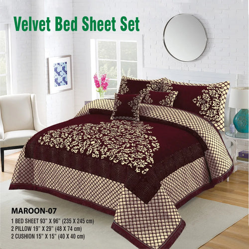 5 Piece Velvet Bedsheet