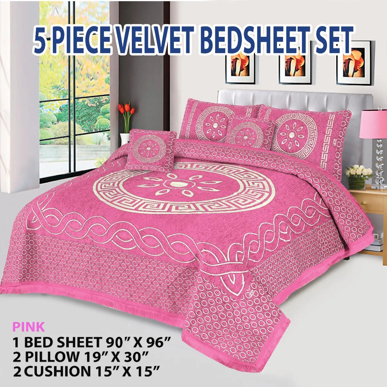 5 Piece Velvet Bedsheet