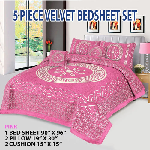5 Piece Velvet Bedsheet
