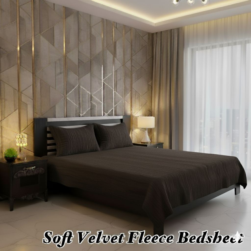 Luxury Soft Velvet Fleece Bedsheet – Deep Brown Elegance | Bedsure.pk