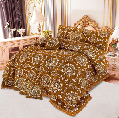 Bedsure Fancy Bridal Velvet Jacquard 10PC King Bedding Set