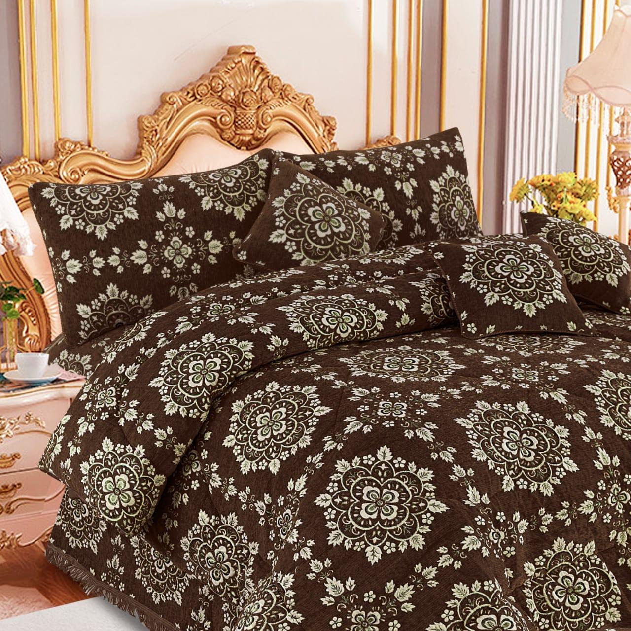 Bedsure Fancy Bridal Velvet Jacquard 10PC King Bedding Set