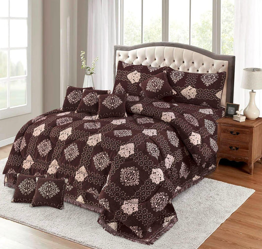 Bedsure Fancy Bridal Velvet Jacquard 10PC King Bedding Set