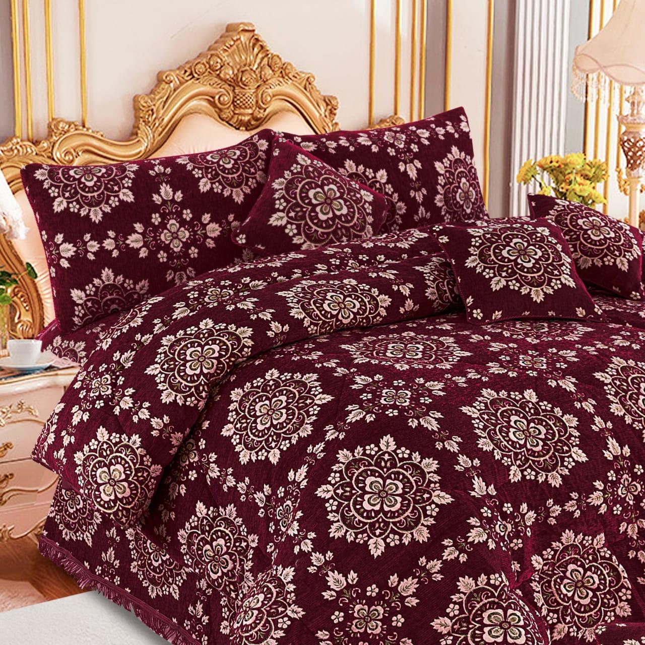 Bedsure Fancy Bridal Velvet Jacquard 10PC King Bedding Set