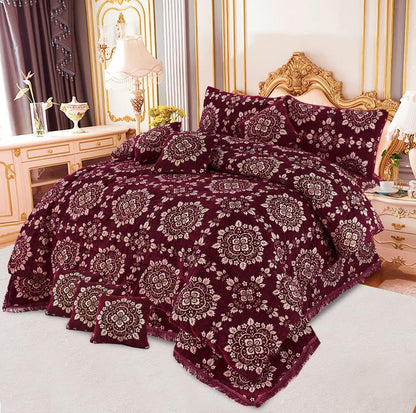 Bedsure Fancy Bridal Velvet Jacquard 10PC King Bedding Set