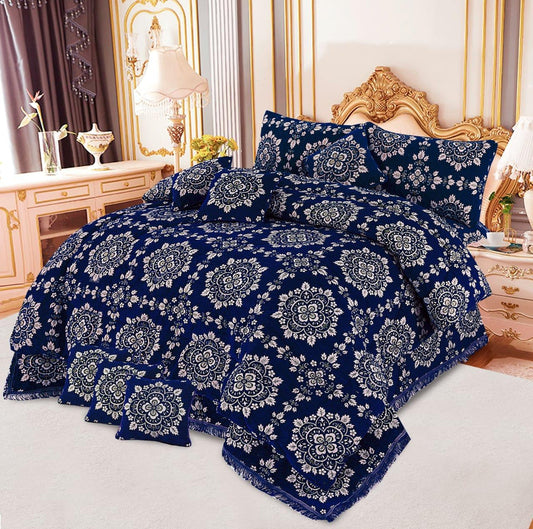 Bedsure Fancy Bridal Velvet Jacquard 10PC King Bedding Set