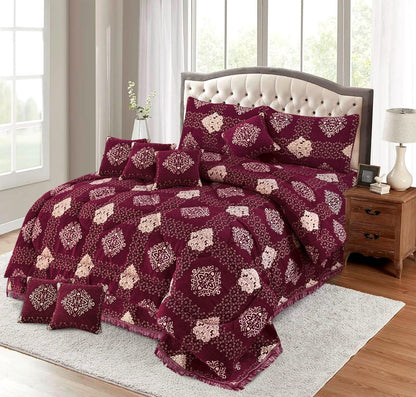 Bedsure Fancy Bridal Velvet Jacquard 10PC King Bedding Set