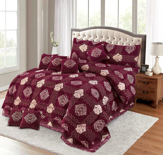 Bedsure Fancy Bridal Velvet Jacquard 10PC King Bedding Set