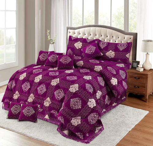 Bedsure Fancy Bridal Velvet Jacquard 10PC King Bedding Set