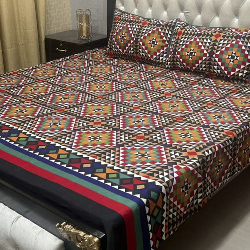 Luxury Cotton King Size Bedsheet – 3 Piece Set