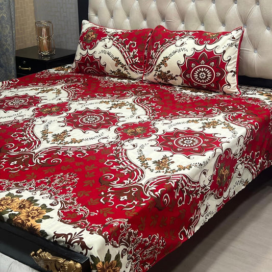Luxury Cotton King Size Bedsheet – 3 Piece Set