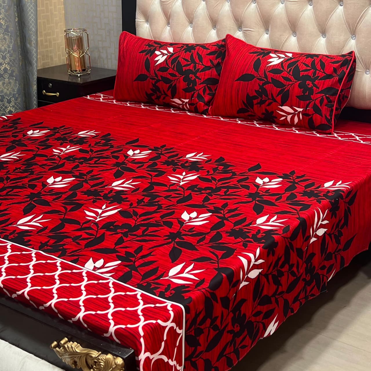 Luxury Cotton King Size Bedsheet – 3 Piece Set