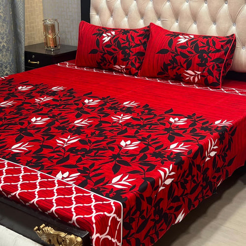 Luxury Cotton King Size Bedsheet – 3 Piece Set
