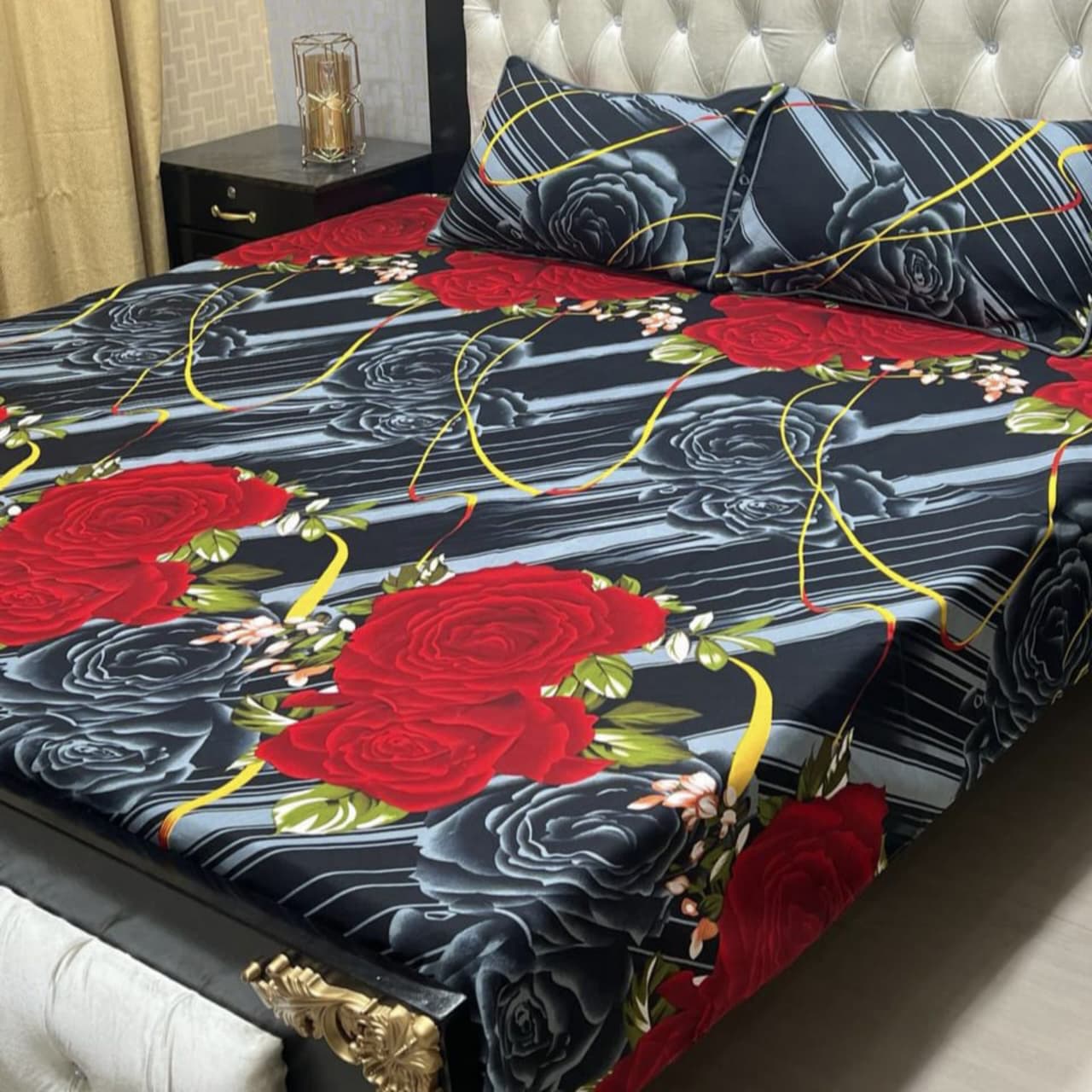 Luxury Cotton King Size Bedsheet – 3 Piece Set