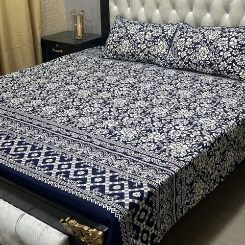 Luxury Cotton King Size Bedsheet – 3 Piece Set