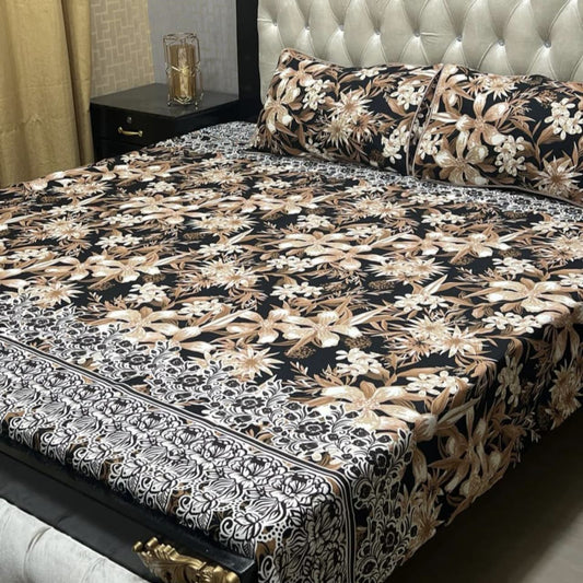 Luxury Cotton King Size Bedsheet – 3 Piece Set