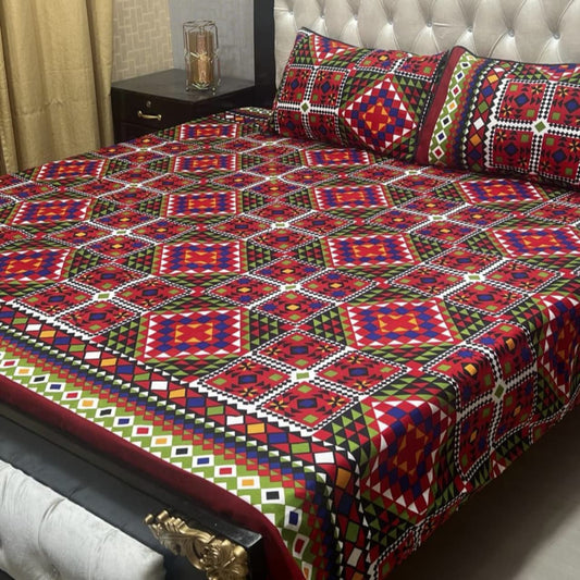 Luxury Cotton King Size Bedsheet – 3 Piece Set