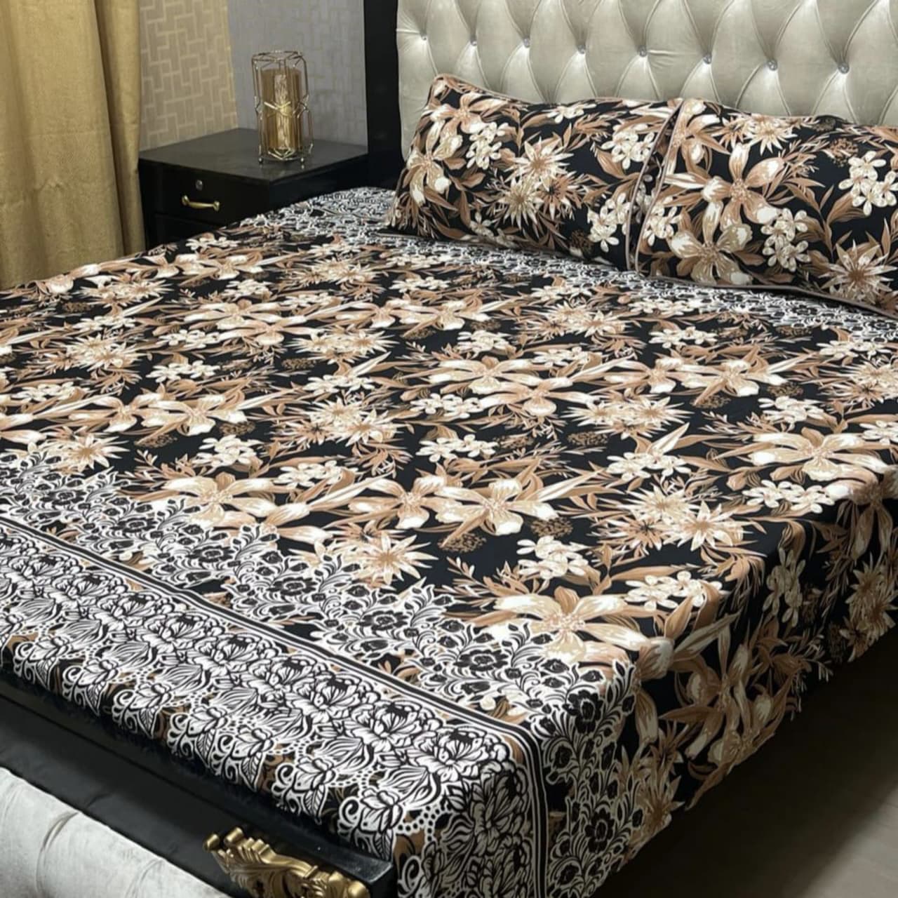 Luxury Cotton King Size Bedsheet – 3 Piece Set