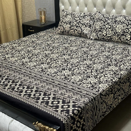 Luxury Cotton King Size Bedsheet – 3 Piece Set