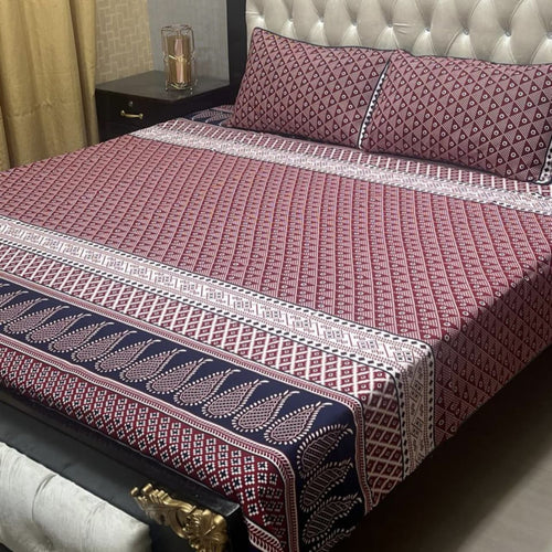 Luxury Cotton King Size Bedsheet – 3 Piece Set