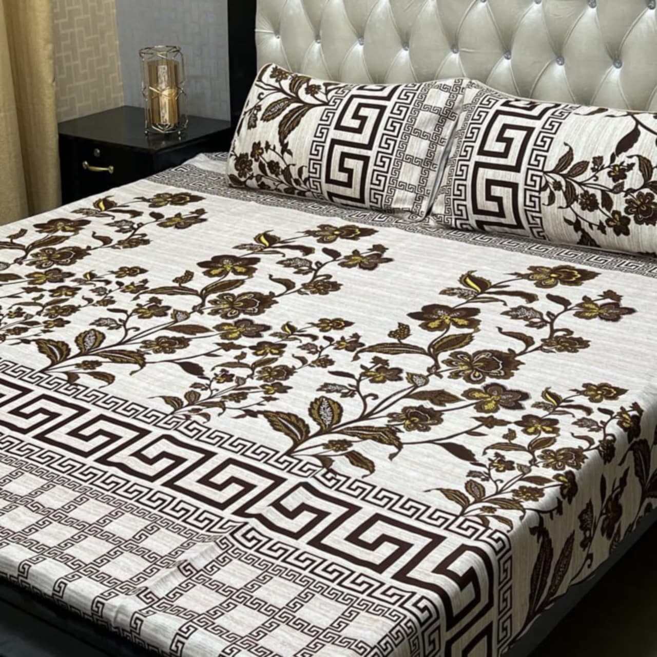 Luxury Cotton King Size Bedsheet – 3 Piece Set