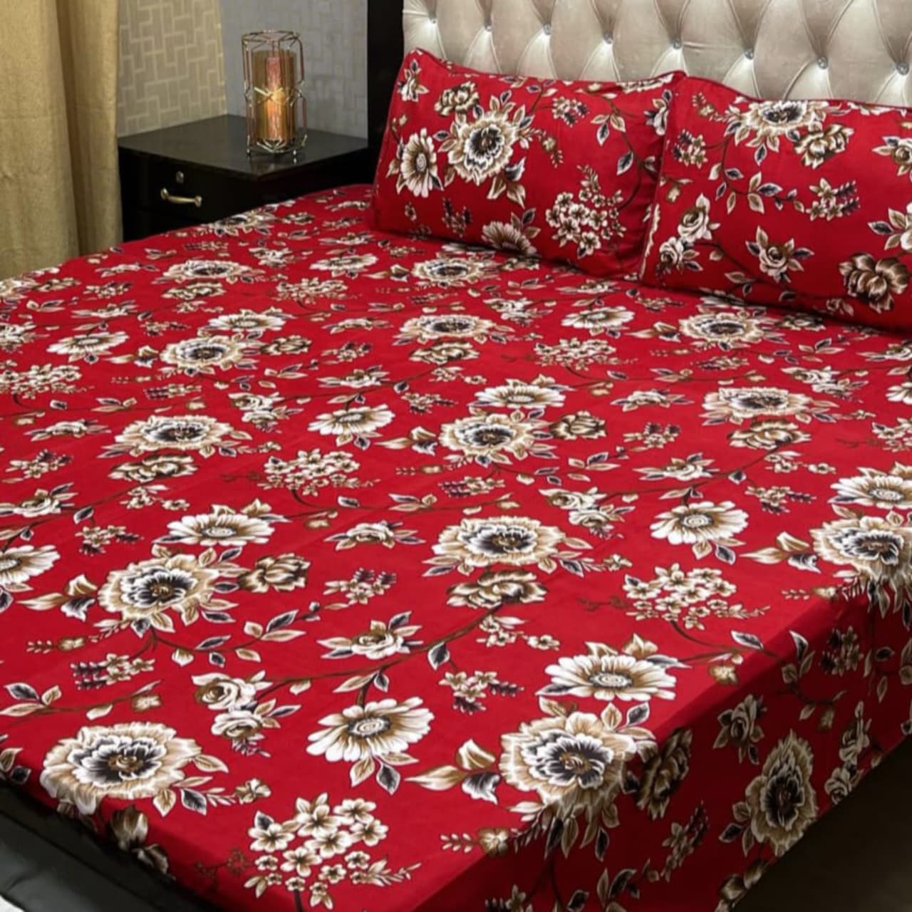 Luxury Cotton King Size Bedsheet – 3 Piece Set