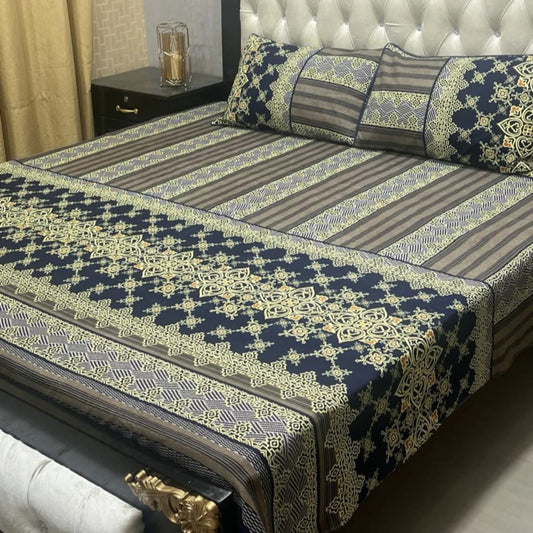 Luxury Cotton King Size Bedsheet – 3 Piece Set