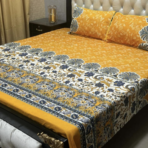 Luxury Cotton King Size Bedsheet – 3 Piece Set