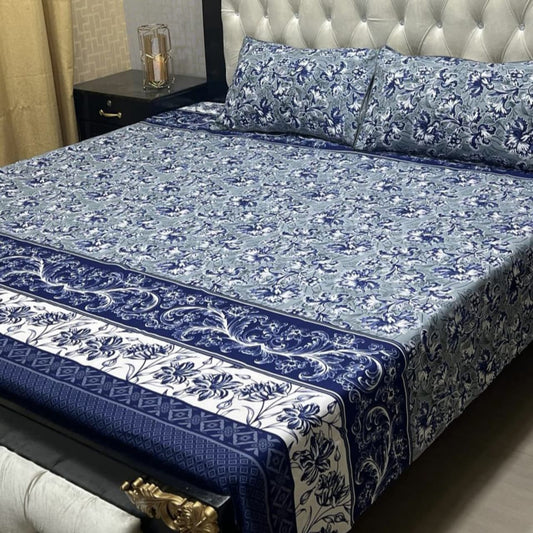 Luxury Cotton King Size Bedsheet – 3 Piece Set