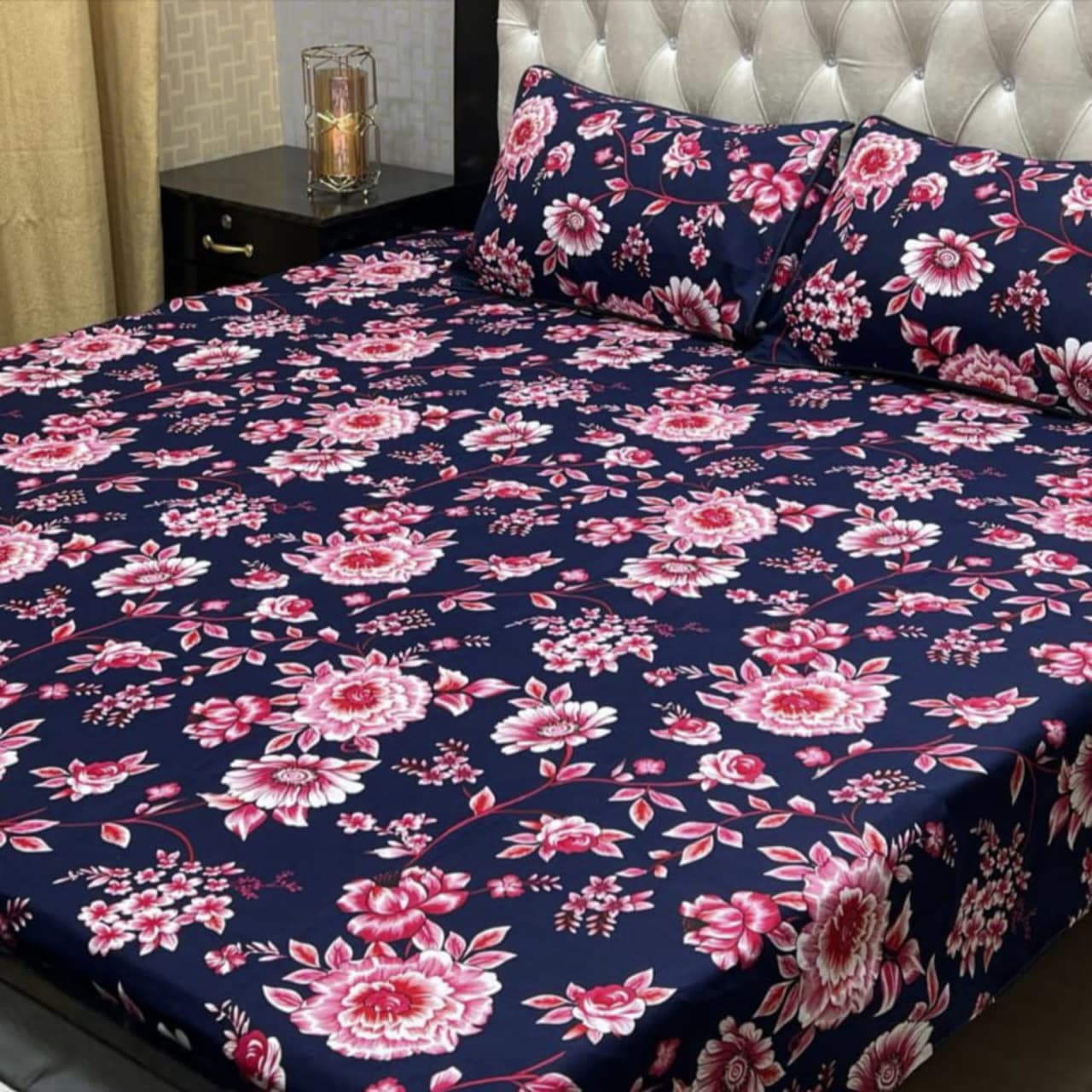 Luxury Cotton King Size Bedsheet – 3 Piece Set