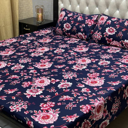 Luxury Cotton King Size Bedsheet – 3 Piece Set
