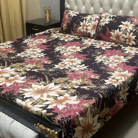 Luxury Cotton King Size Bedsheet – 3 Piece Set