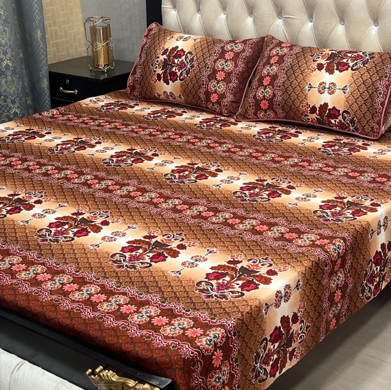Luxury Cotton King Size Bedsheet – 3 Piece Set