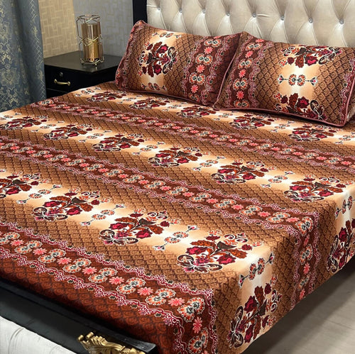 Luxury Cotton King Size Bedsheet – 3 Piece Set