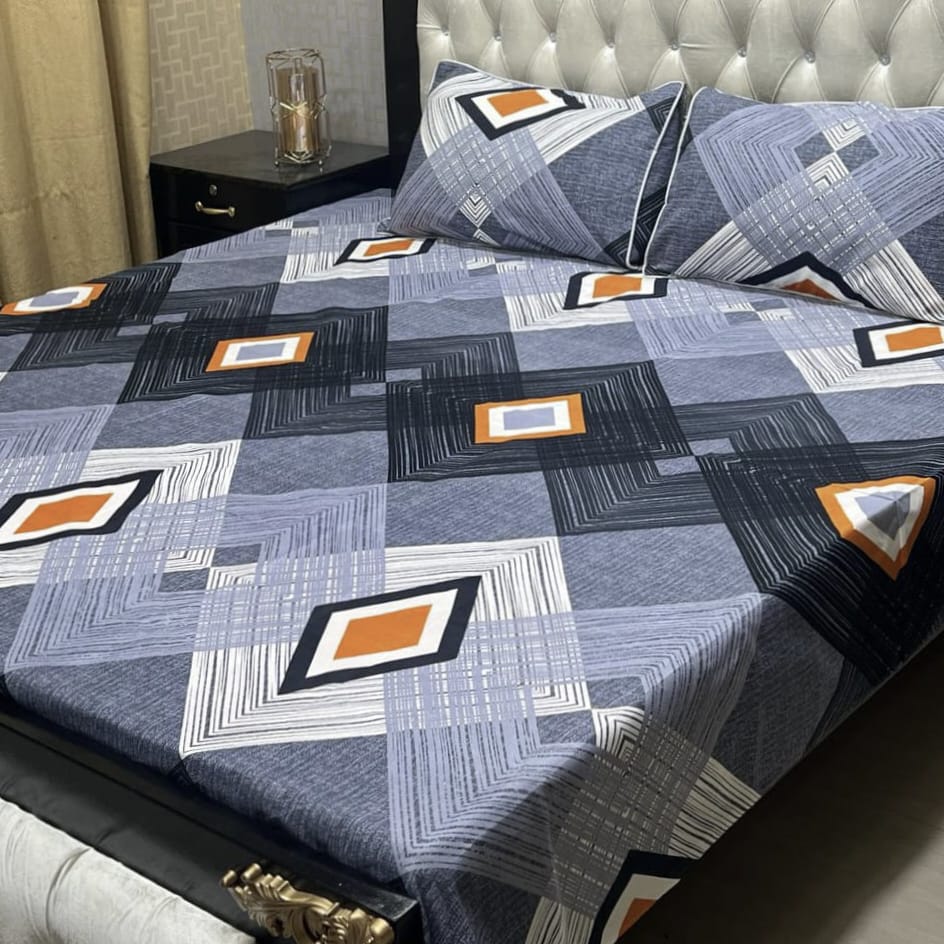 Luxury Cotton King Size Bedsheet – 3 Piece Set