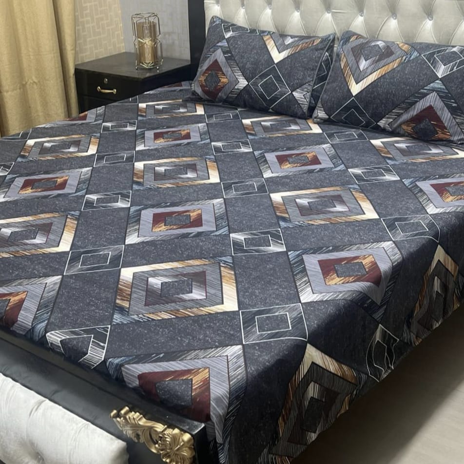 Luxury Cotton King Size Bedsheet – 3 Piece Set