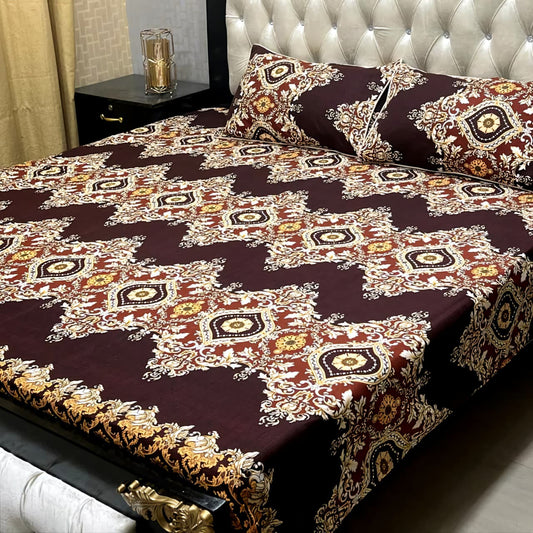 Luxury Cotton King Size Bedsheet – 3 Piece Set