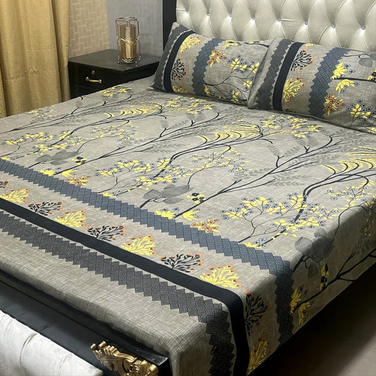 Luxury Cotton King Size Bedsheet – 3 Piece Set